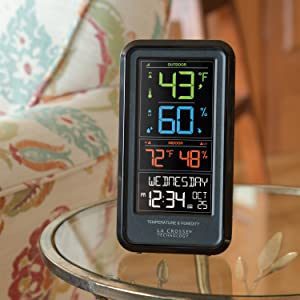 lacrosse, la crosse, S82967, color, wireless station, weather, thermometer, hygrometer